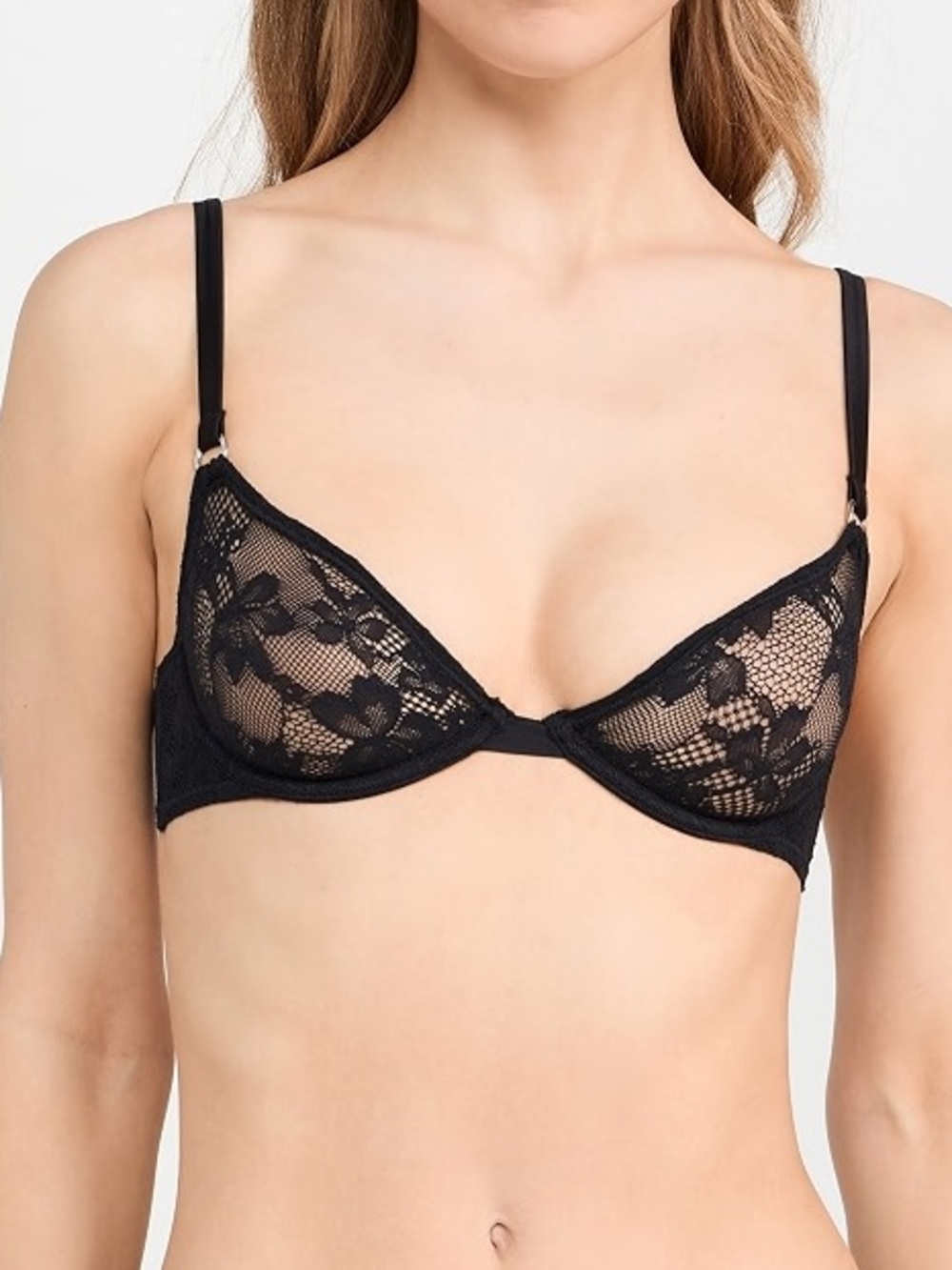 Fleur Du Mal Lace Mesh Stretch Demi Bra 34 B